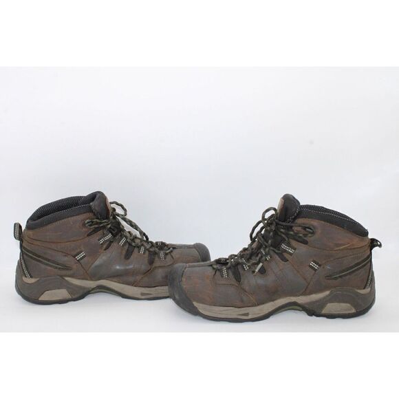 KEEN Detroit XT Mid Brown Leather Lace Up Steel Toe Waterproof Boots Men’s 10.5D - Picture 1 of 10